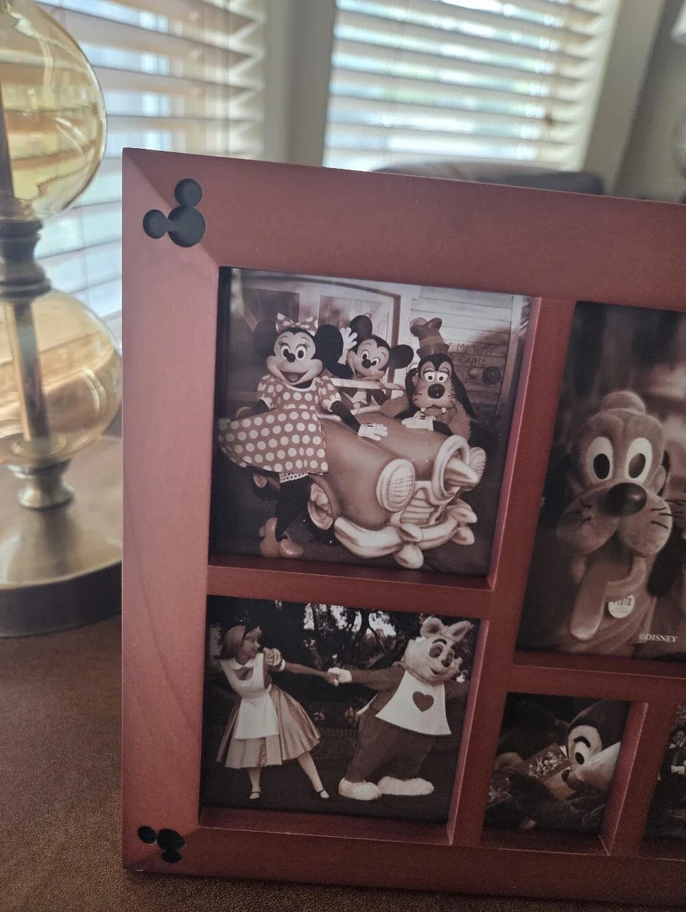 Disney Multi Picture Cherry Tone Wood Frame